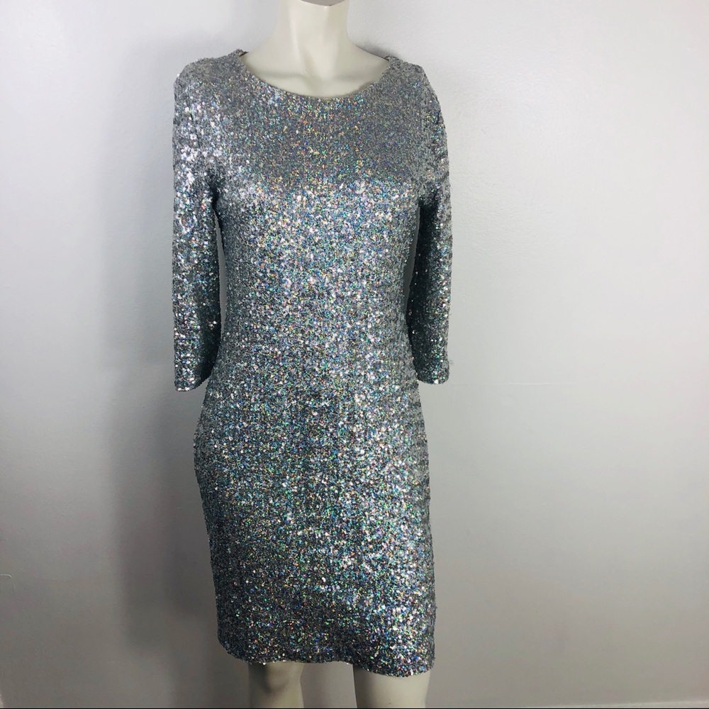 TFNC London Silver Sequen Dress